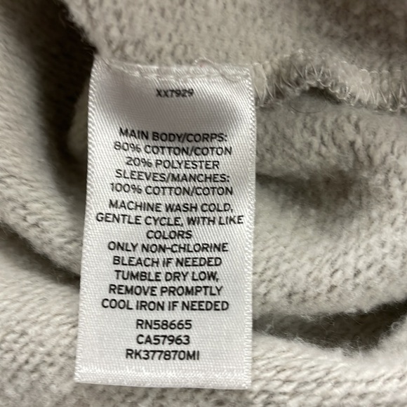 Melrose and Market  cute gray sweatshirt with white cotton sleeves with ties, L - Picture 8 of 8